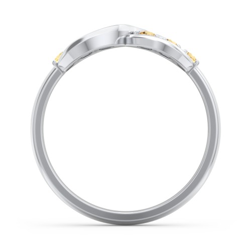 Engravable Infinity Ring with Birthstones – Sterling Silver with Citrine