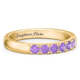 3 - 11 Gemstone Affinity Ring in 10K Solid Yellow Gold with Amethyst