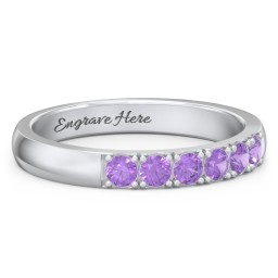 3 - 11 Gemstone Affinity Ring in 925 Sterling Silver with Amethyst