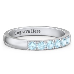 3 - 11 Gemstone Affinity Ring in 925 Sterling Silver with Blue Topaz, Pink Tourmaline, Cubic Zirconia, and Amethyst