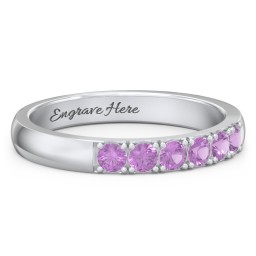 3 - 11 Gemstone Affinity Ring in 925 Sterling Silver with Amethyst