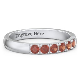 3 - 11 Gemstone Affinity Ring in 925 Sterling Silver with Garnet