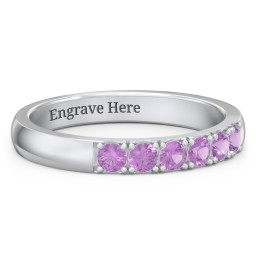 3 - 11 Gemstone Affinity Ring in 925 Sterling Silver with Amethyst, Pink Tourmaline, and Cubic Zirconia