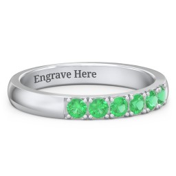 3 - 11 Gemstone Affinity Ring in 925 Sterling Silver with Emerald, Pink Tourmaline, Cubic Zirconia, and Amethyst