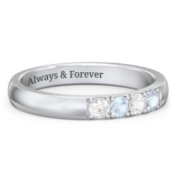 3 - 11 Gemstone Affinity Ring in 925 Sterling Silver with Cubic Zirconia, Aquamarine, Pink Tourmaline, and Amethyst