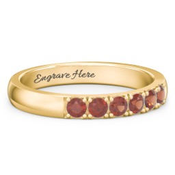 3 - 11 Gemstone Affinity Ring in 10K Solid Yellow Gold with Garnet