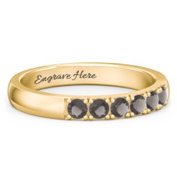 3 - 11 Gemstone Affinity Ring in 10K Solid Yellow Gold with Smokey Quartz