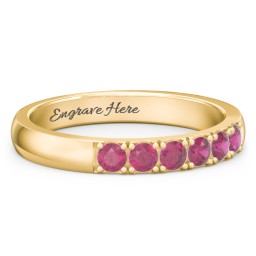 3 - 11 Gemstone Affinity Ring in 10K Solid Yellow Gold with Ruby