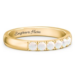 3 - 11 Gemstone Affinity Ring in 10K Solid Yellow Gold with Opal