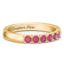3 - 11 Gemstone Affinity Ring in 10K Solid Yellow Gold with Ruby