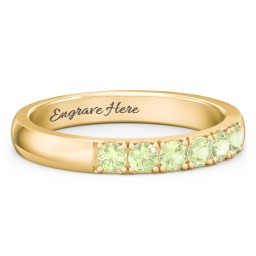 3 - 11 Gemstone Affinity Ring in 10K Solid Yellow Gold with Peridot
