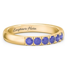 3 - 11 Gemstone Affinity Ring in 10K Solid Yellow Gold with Blue Sapphire
