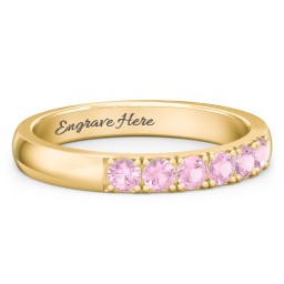 3 - 11 Gemstone Affinity Ring in 10K Solid Yellow Gold with Pink Tourmaline