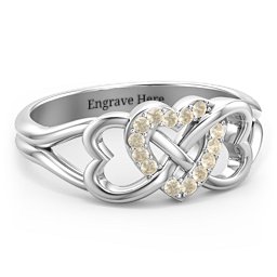 Triple Heart Infinity Ring