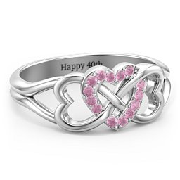 Triple Heart Infinity Ring