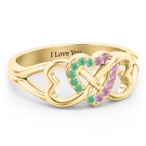 Triple Heart Infinity Ring