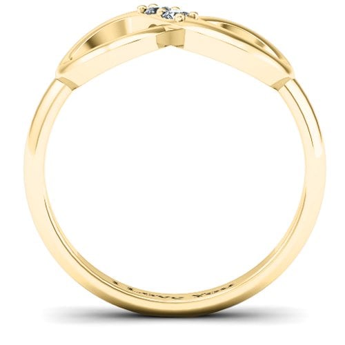 "Twosome" Infinity Ring – 10K Yellow Gold with Cubic Zirconia