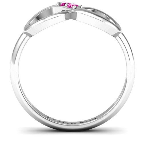 "Twosome" Infinity Ring – Sterling Silver with Pink Tourmaline
