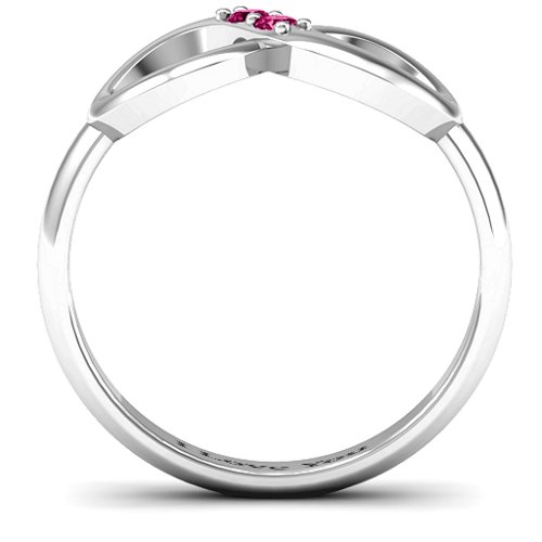 "Twosome" Infinity Ring – Sterling Silver with Ruby