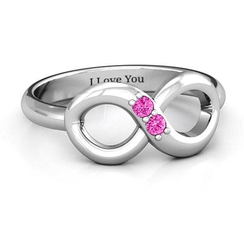"Twosome" Infinity Ring – Sterling Silver with Pink Tourmaline