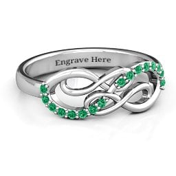 Everlasting Infinity Ring with Gemstones