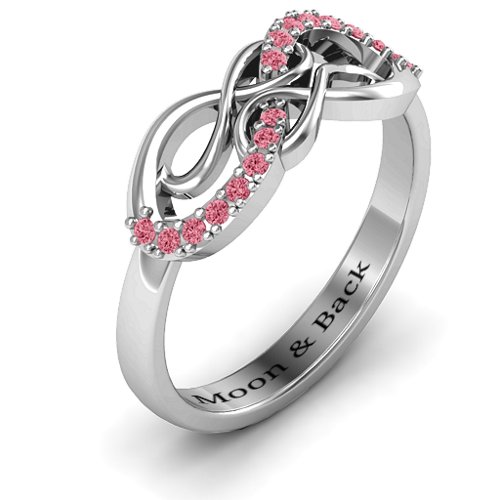 Everlasting Infinity Ring with Gemstones