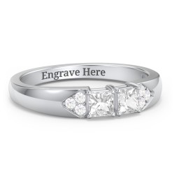Classic 2-7 Princess Cut Ring with Accents