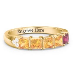 Classic 2-7 Princess Cut Ring with Accents