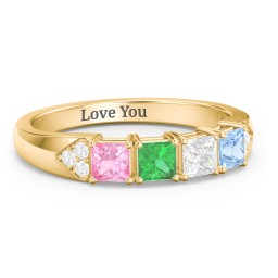 Classic 2-7 Princess Cut Ring with Accents