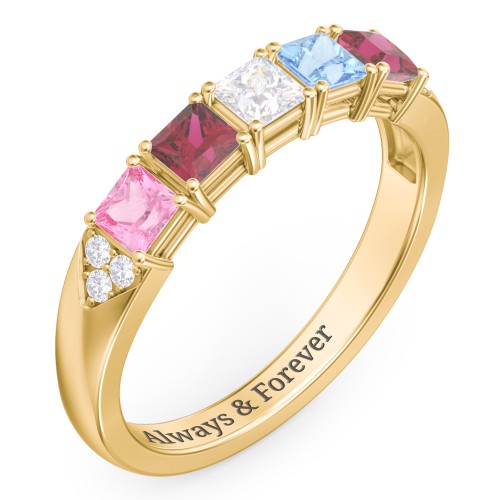 Classic 2-7 Princess Cut Ring with Accents