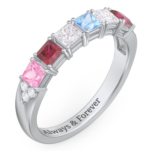 Classic 2-7 Princess Cut Ring with Accents