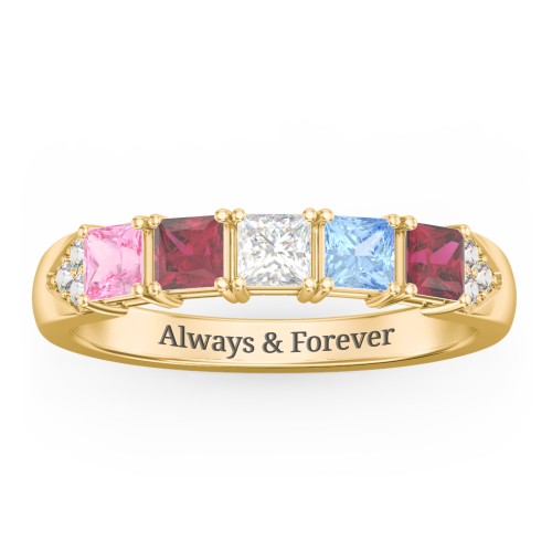 Classic 2-7 Princess Cut Ring with Accents