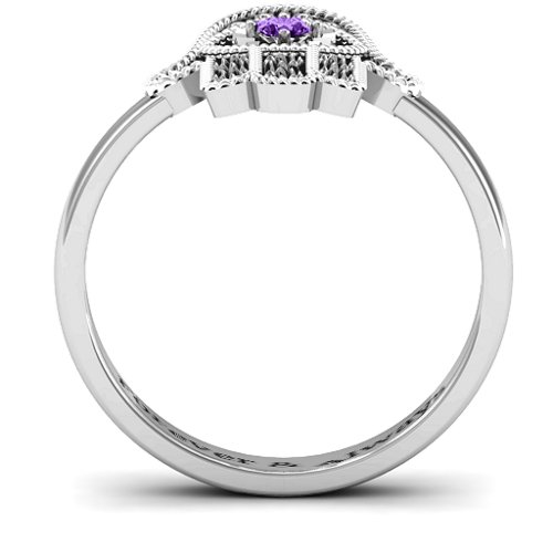 Protection Hamsa Ring – Sterling Silver with Amethyst