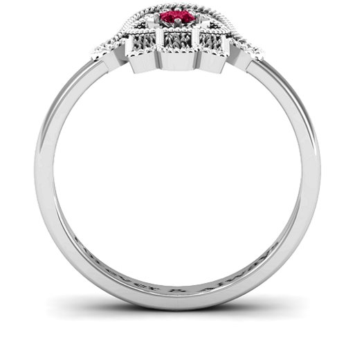 Protection Hamsa Ring – Sterling Silver with Ruby