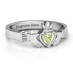 Heart Stone Claddagh Ring
