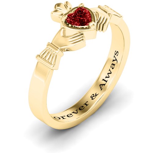 Heart Stone Claddagh Ring