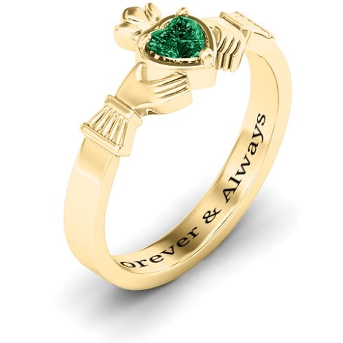 Heart Stone Claddagh Ring