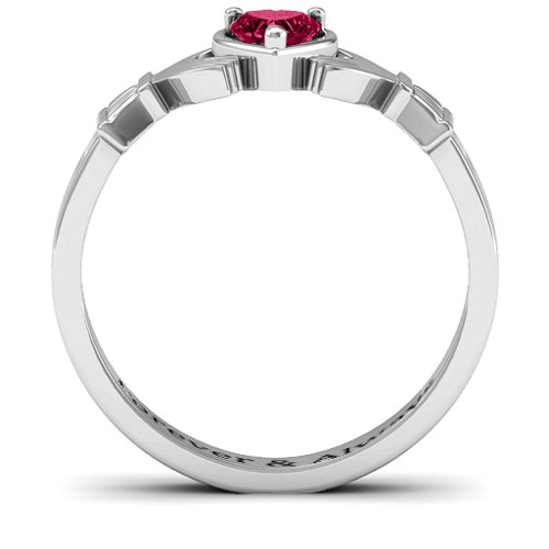 Heart Stone Claddagh Ring