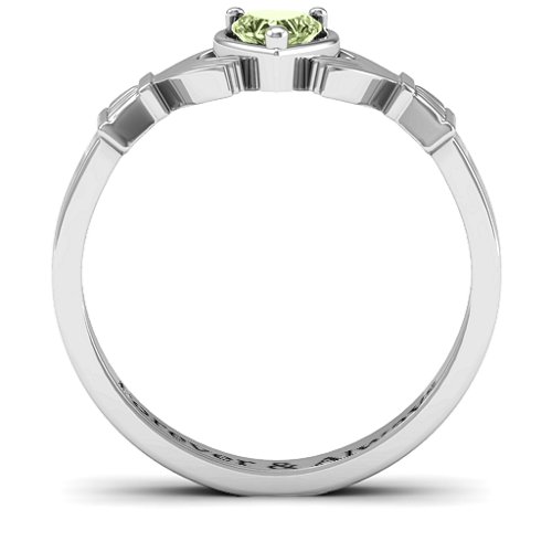 Heart Stone Claddagh Ring