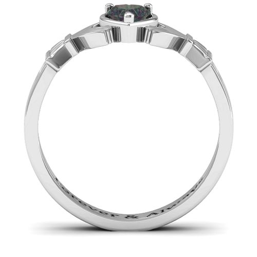Heart Stone Claddagh Ring