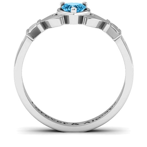 Heart Stone Claddagh Ring