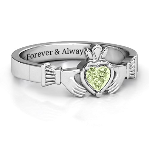 Heart Stone Claddagh Ring
