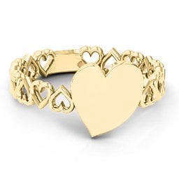 Engravable Cut Out Hearts Ring
