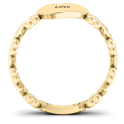Engravable Cut Out Hearts Ring – 10K Yellow Gold