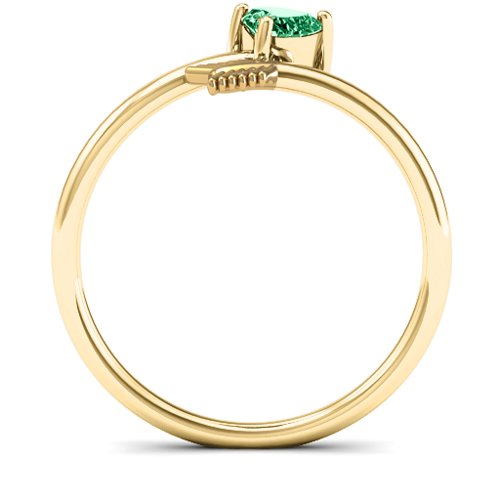Heart & Arrow Ring – 18K Gold Plated Silver with Emerald