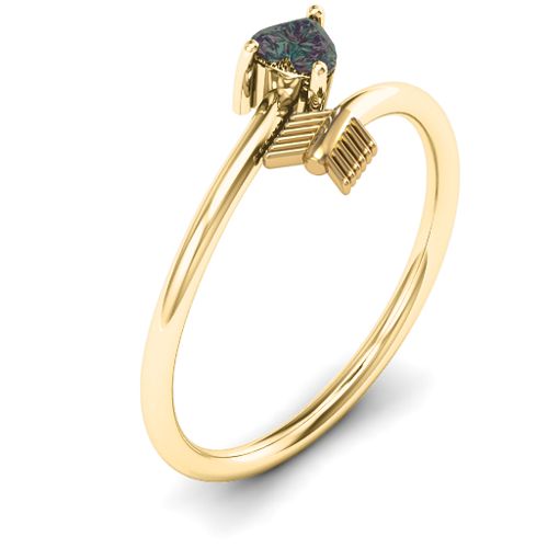 Heart & Arrow Ring – 18K Gold Plated Silver with Alexandrite