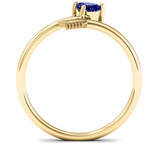 Heart & Arrow Ring – 18K Gold Plated Silver with Blue Sapphire