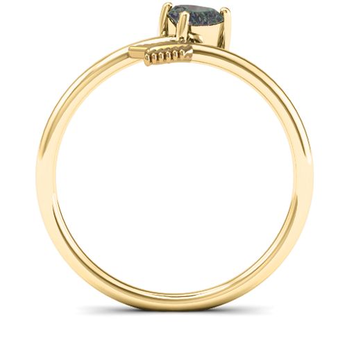 Heart & Arrow Ring – 18K Gold Plated Silver with Alexandrite