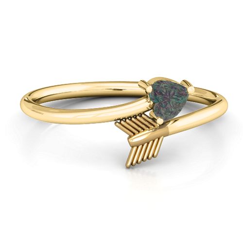 Heart & Arrow Ring – 18K Gold Plated Silver with Alexandrite