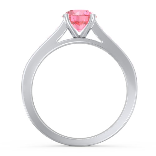 Elegant Duchess Ring with Shoulder Accents – Sterling Silver with Morganite and Pink Tourmaline
